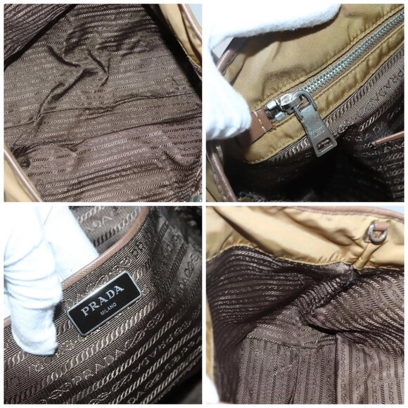 PRADA Tote Bag Nylon Brown Silver Auth 139072 - Picture 14 of 16